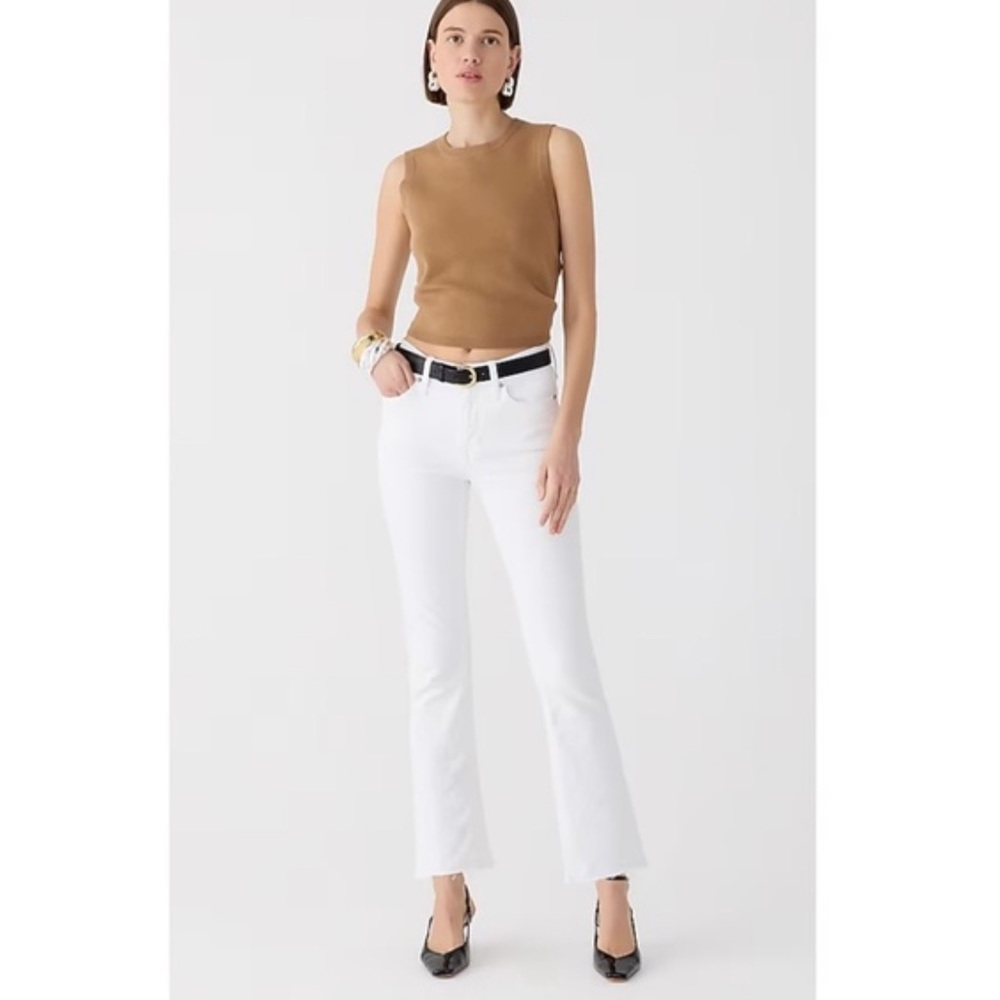 NWT J. Crew 9" Plus Demi-boot Crop Jean White Wash